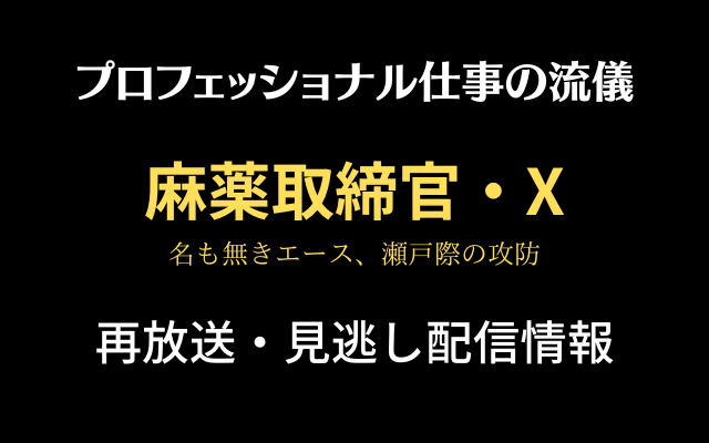 プロフェッショナル仕事の流儀「麻薬取締官・X」テキスト画像