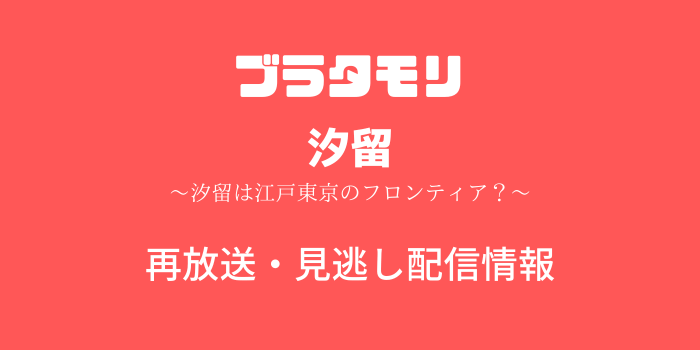 ブラタモリ の 再 放送 は いつ