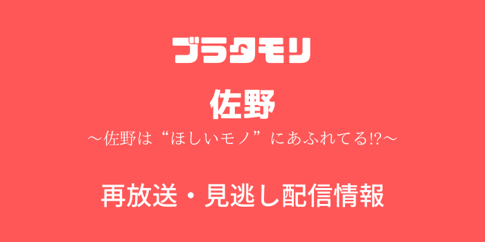 ブラタモリ#241「佐野」見逃し配信と再放送情報のテキスト画像