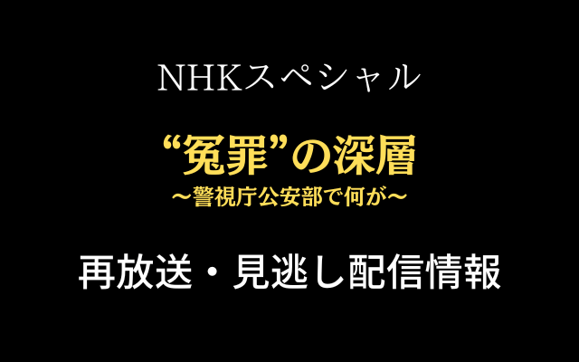 NHKスペシャル「冤罪の深層～警視庁公安部で何が～」再放送・見逃し配信情報のテキスト画像