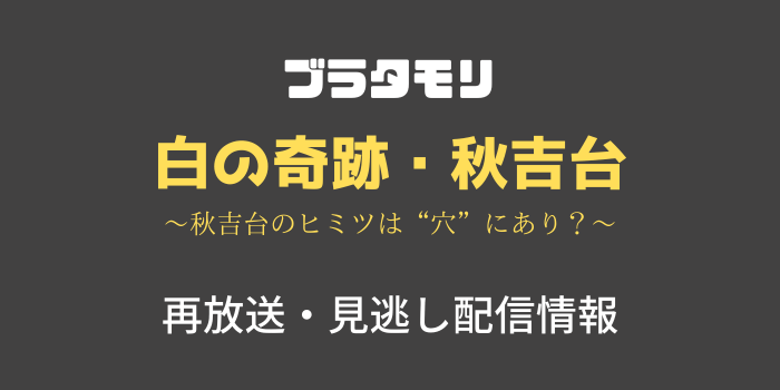 ブラタモリ「白の奇跡・秋吉台」再放送・見逃し配信情報のテキスト画像