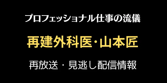 プロフェッショナル仕事の流儀「再建外科医・山本匠」の再放送・見逃し配信情報の画像